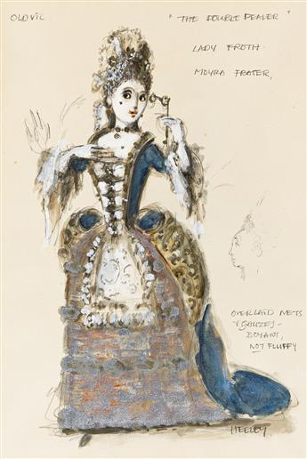 DESMOND HEELEY (1931 - 2016) Two costume designs: Lady Froth and Court Lady.                                                                     